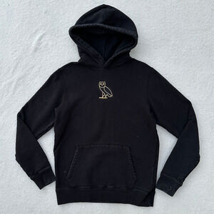 OVO October's Very Own Drake Hoodie Men's S Black Gold Logo Pullover Sweatshirt